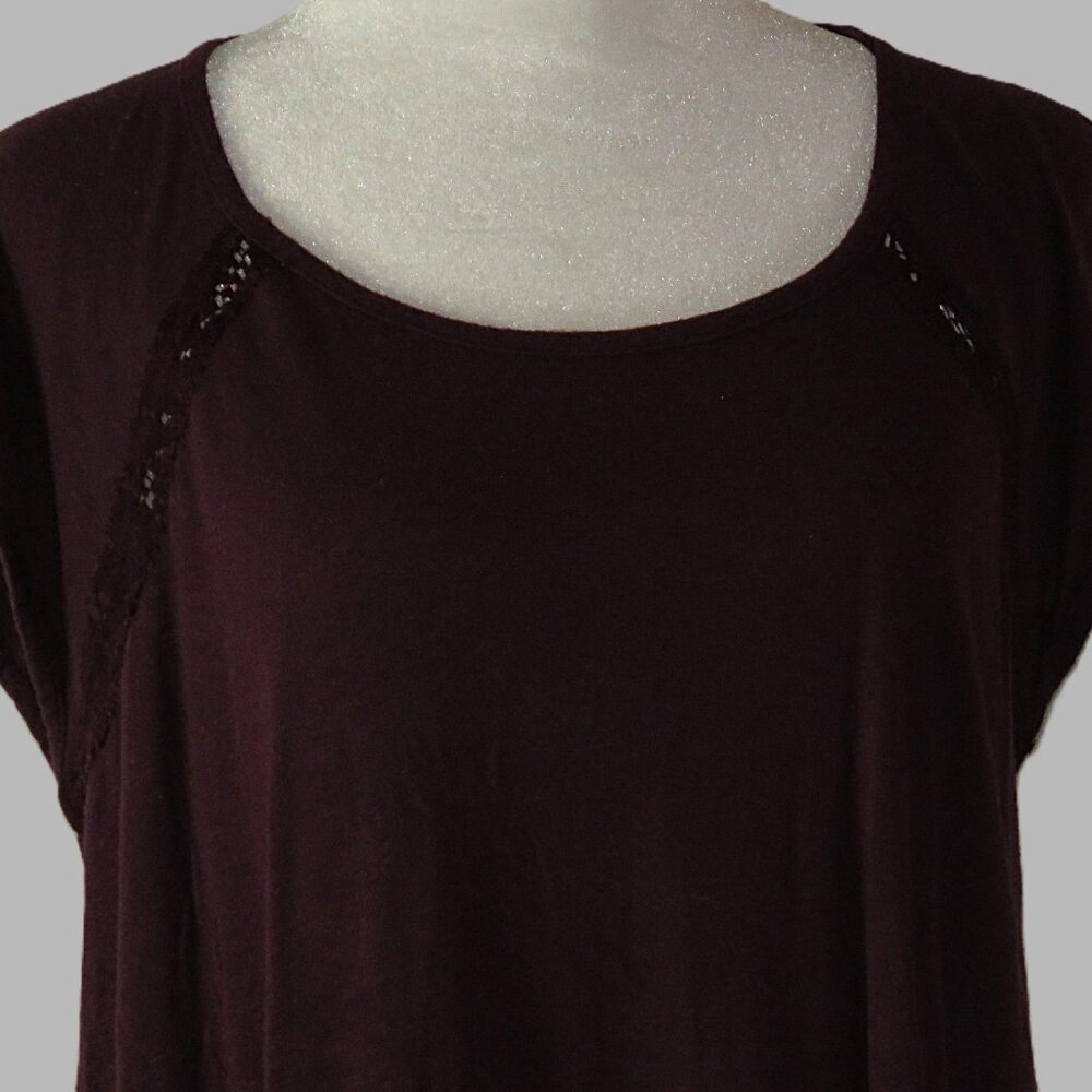 Chloe K Women's Pullover Cap Sleeve Blouse with Laced Back Size M (C422)